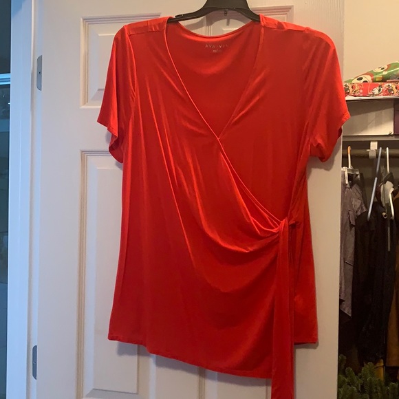 Red Wrap top - Picture 1 of 1